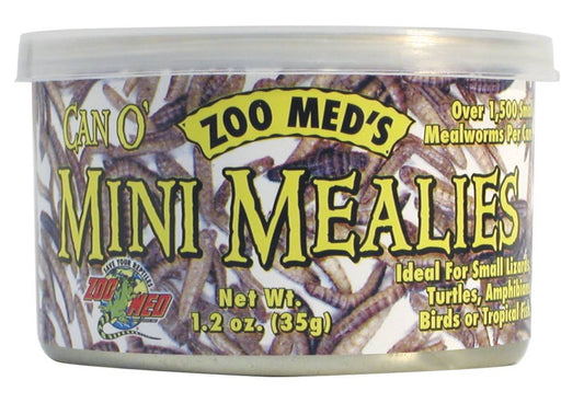 Zoo Med Can O' Mini Mealies (1.2 oz - SMALL Canned Mealworms)